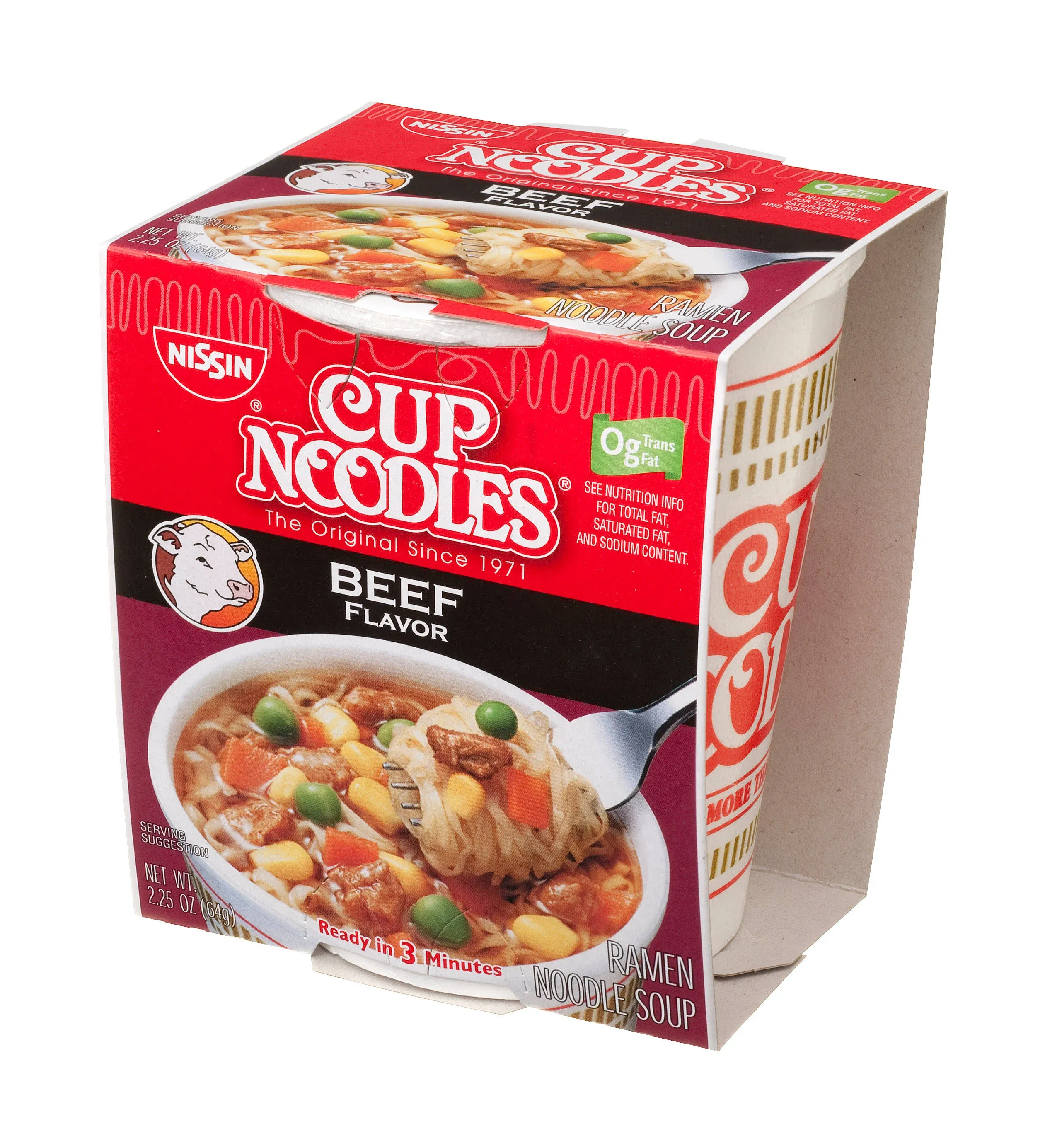 Nissin Cup Noodles Beef Flavor Ramen Noodle Soup 2.25 Oz.