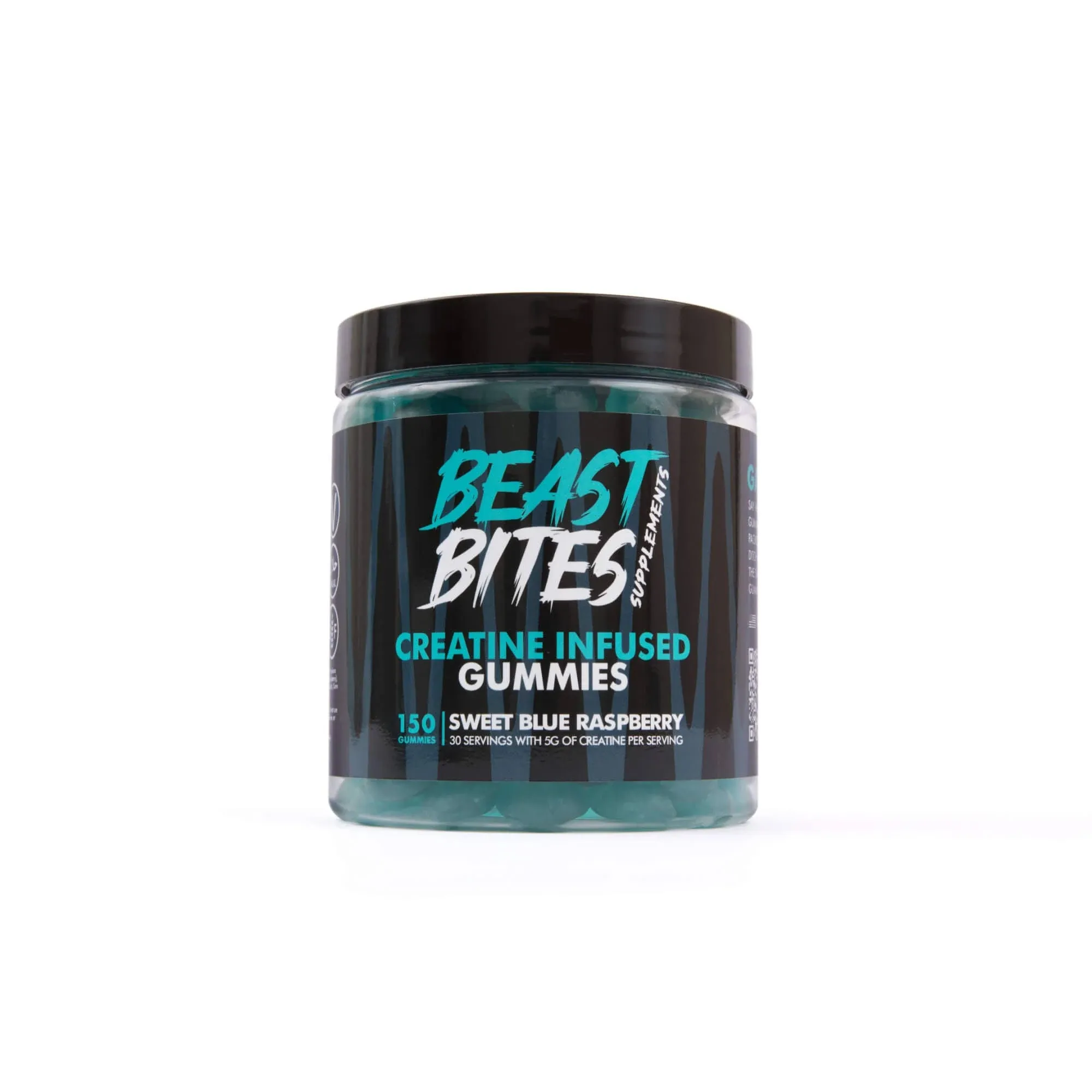 Creatine Bites - 5g Creatine Monohydrate Per Serving - No Sugar or Artificial Colors - Low-Calorie, Vegan & Halal - Made in The USA - Blue Raspberry Flavor - 30 Gummies