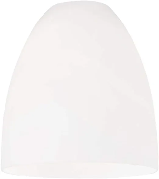 White Glass Bell Shade - Lipless with 1-5/8-Inch Fitter Opening