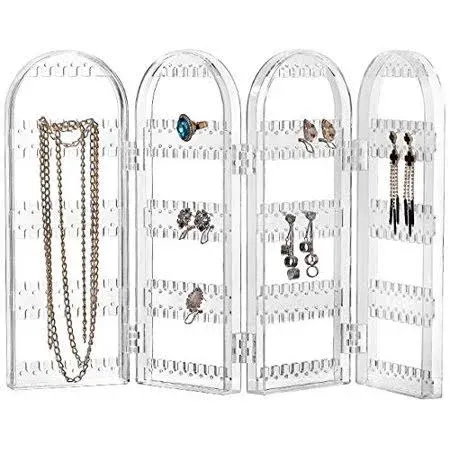 Sooyee 240 Holes Foldable Acrylic Earring Holder,Jewelry Hanger Organizer,Neck<wbr/>la