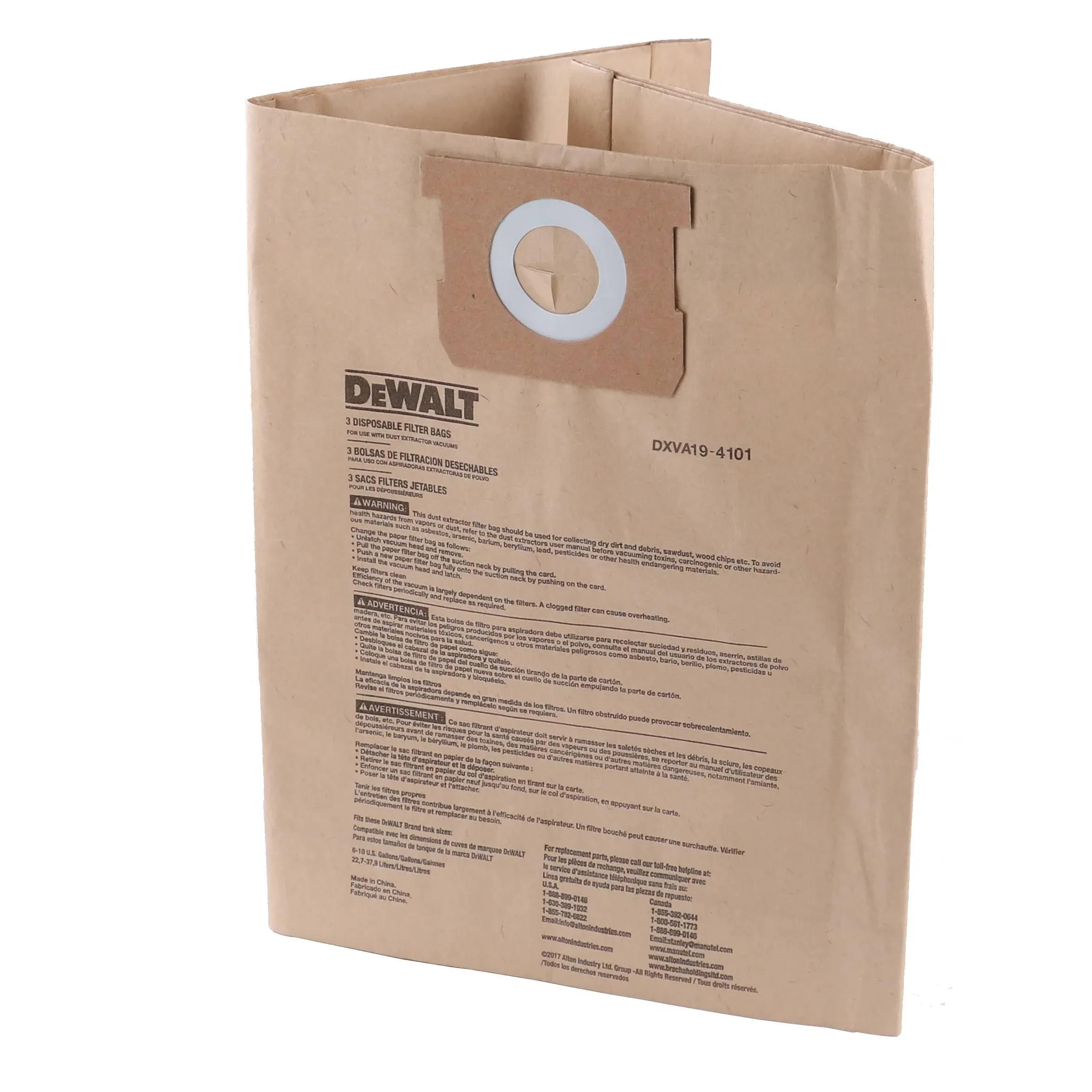 DeWalt 3PK 6-10 gal. Vacuum Filter Bags