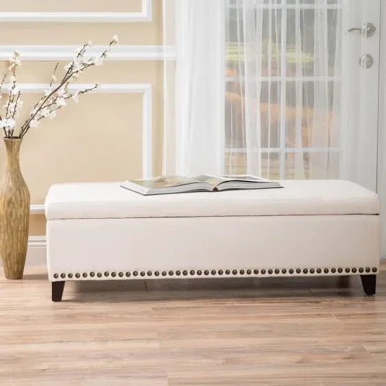 Isra Storage Ottoman - Beige - Christopher Knight Home