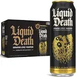 Liquid Death Sparkling Mountain Water, 19.2 oz King Size Cans (8-Pack)