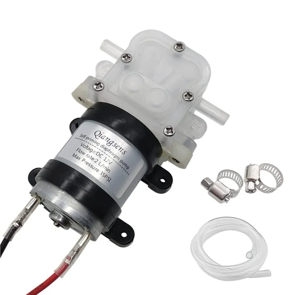 DC 12V self-priming diaphragm pump 10W water pump with silicone tube 2L/min 3...