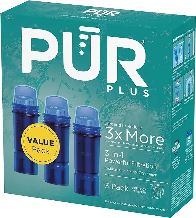 PUR CRF950Z Genuine Replacement Filter for Pitcher Water Filtration System (Pack of 4)