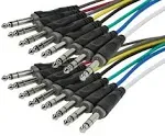 Monoprice 3ft 8-Channel 1/4Inch TRS male to 1/4Inch TRS male Snake Cable