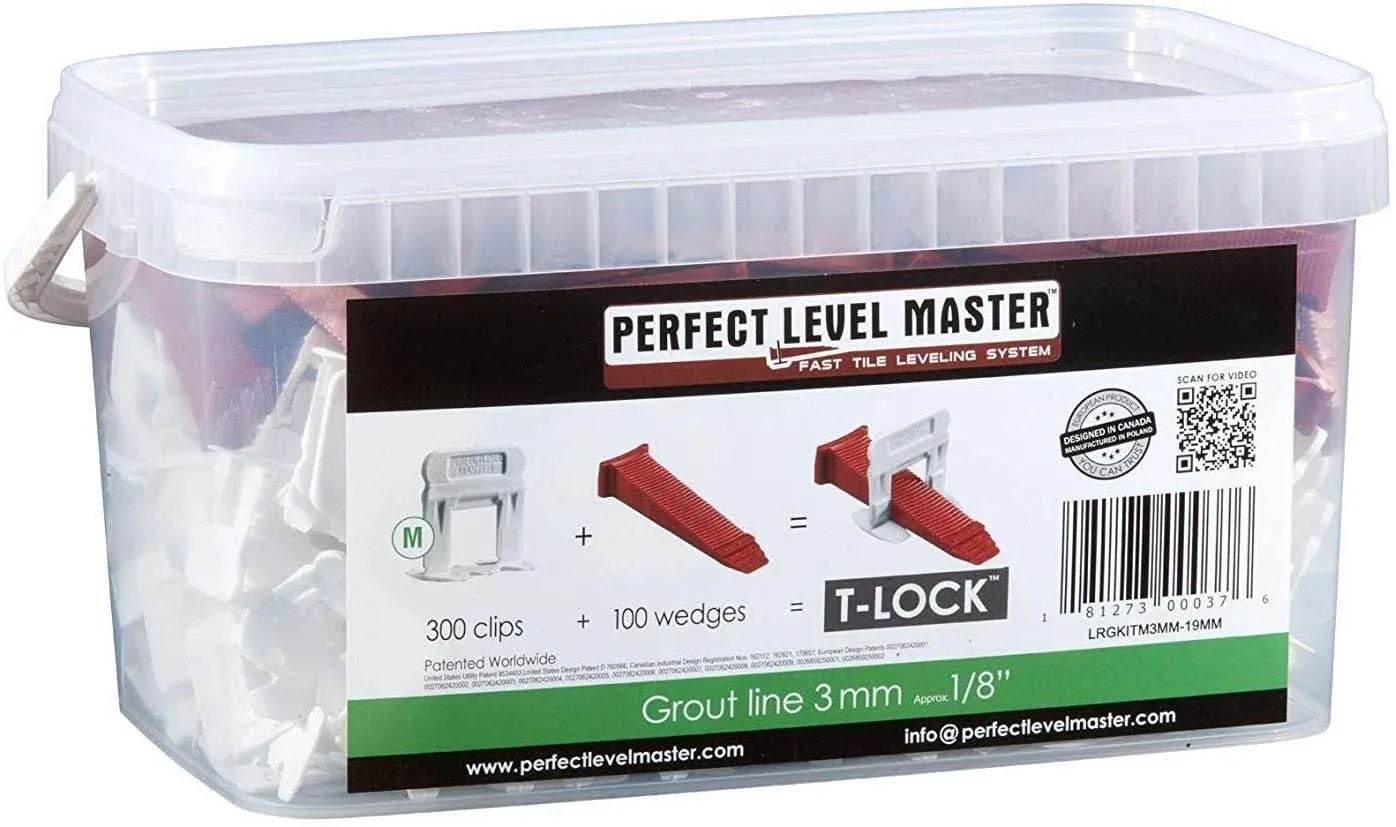 1/8&#034; T-Lock Tile Leveling System KIT- floor , wall Perfect Level Master spacers 