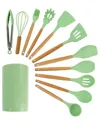 Set Of 12 Silicone/wood Cooking Tools