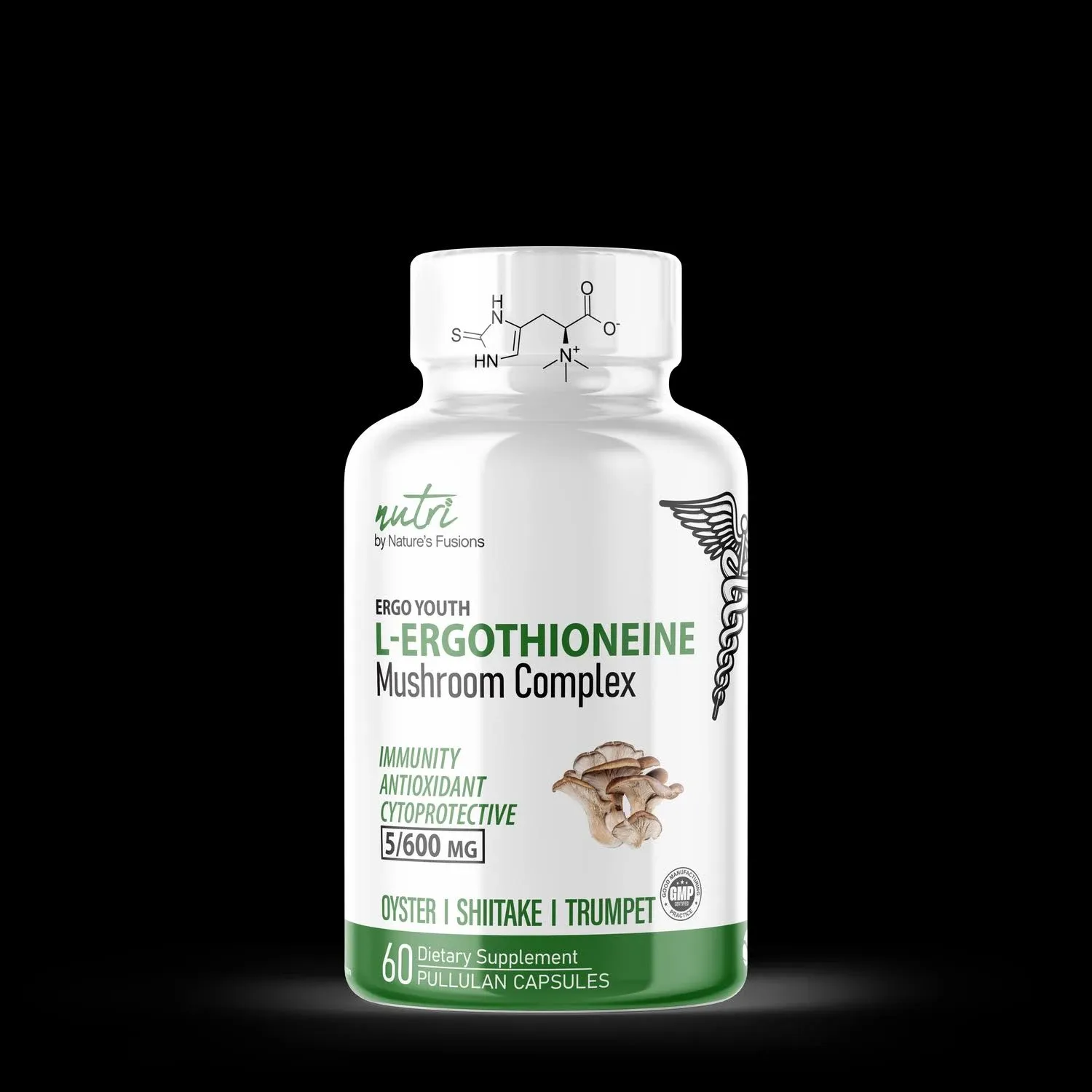 Nature's Fusions L-Ergothioneine Mushroom Complex - 60 Pullulan Capsules