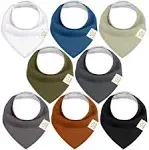 KeaBabies 8-Pack Organic Baby Bandana Bibs (Basics)