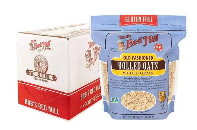 Bob's Red Mill aveia em flocos sem glúten à moda antiga, 32 onças (pacote com 4)