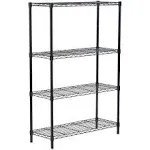 Ktaxon 4-Tire Heavy Duty Storage Rack, Adjustable NSF Wire Shelving Unit Garage Kitchen Black, Capacity for 800 lbs, 36"L x 14"W x 47"H