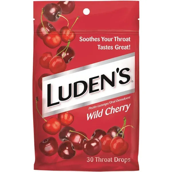 Luden's Throat Drops, Wild Cherry - 30 count