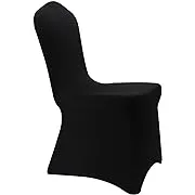 WELMATCH Black Stretch Spandex Chair Covers - 12 Pcs Wedding Party Dining Scuba 