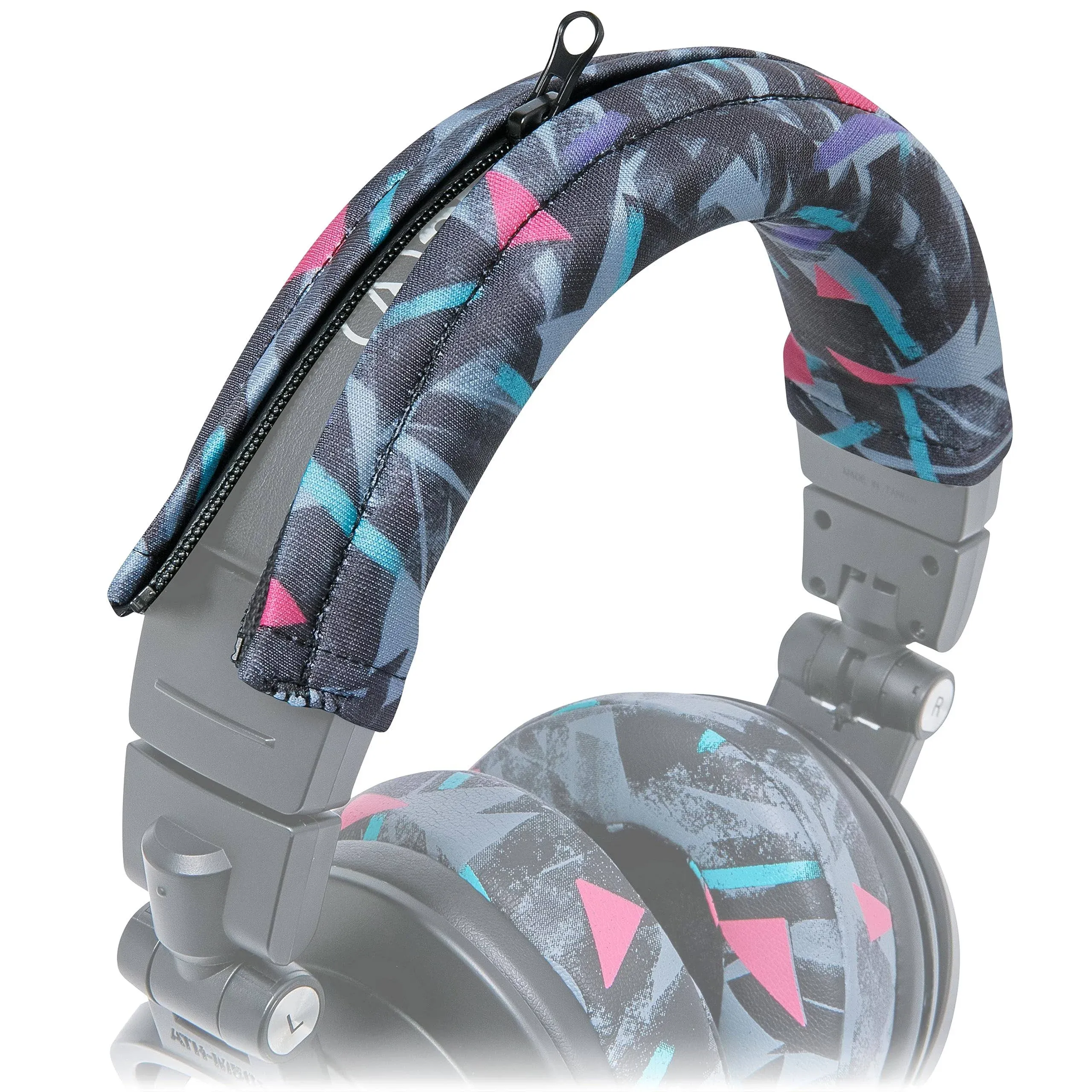 WC Bandz - Protective Headphone Headband Cover For Ath M Series Headphones, 90s Black