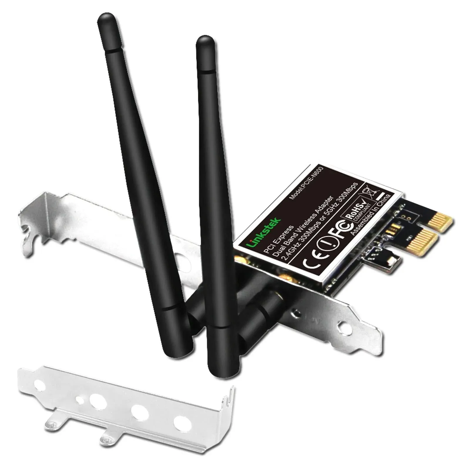 LinksTek Wireless N 600Mbps (2.4GHz 300Mbps and 5GHz 300Mbps) PCI-E Wi-Fi Adapte