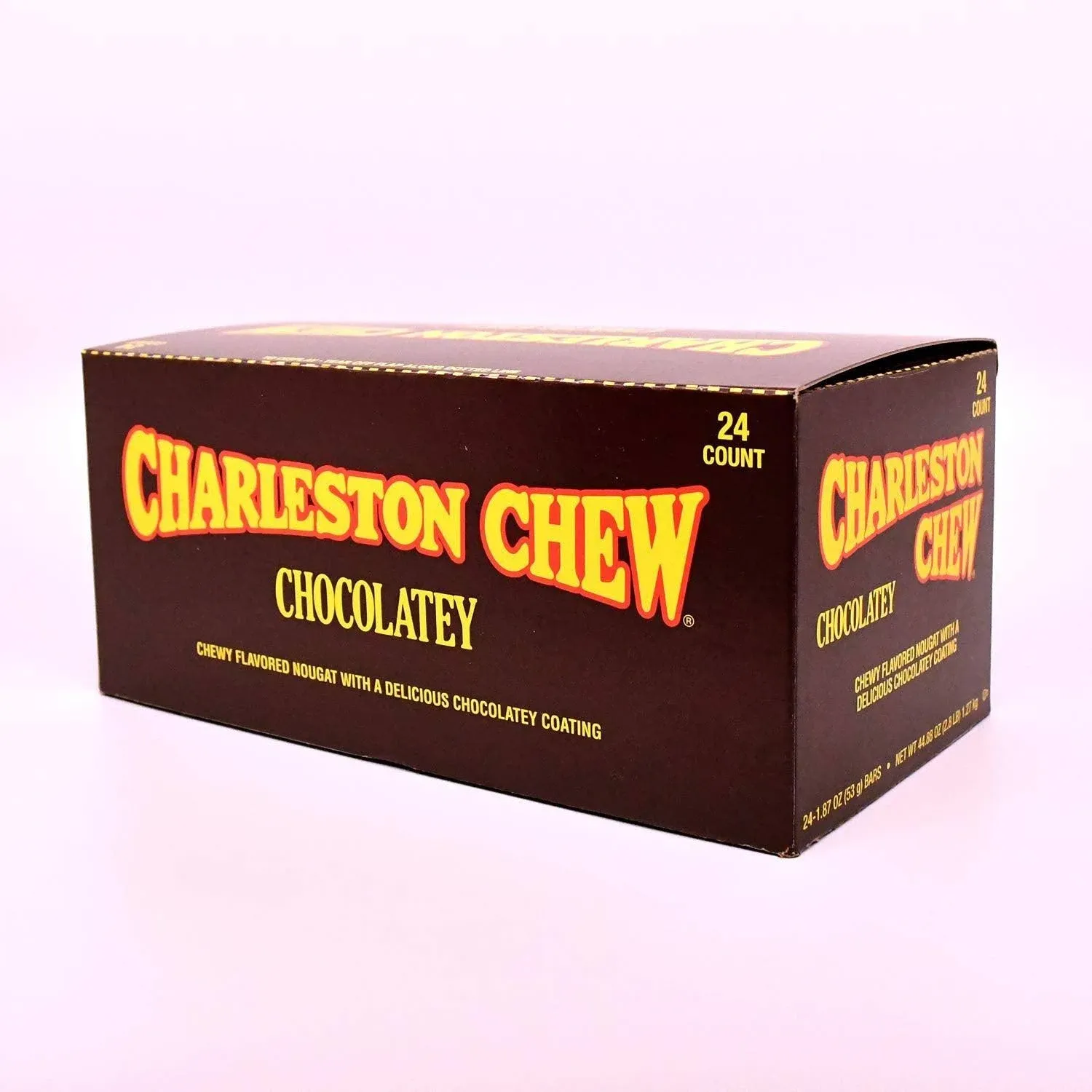 Charleston Chew Chocolate Flavor, Pack of 24 1.87-Oz. Bars