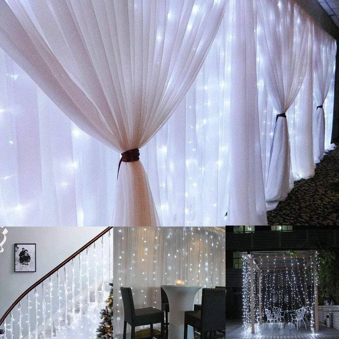 306 Led Window Curtain String Light Wedding Party Home Garden Bedroom Outdoor In