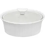 Corningware Entree Baker, Round, with Glass Cover, French White, 1.5 qt - 2 pieces