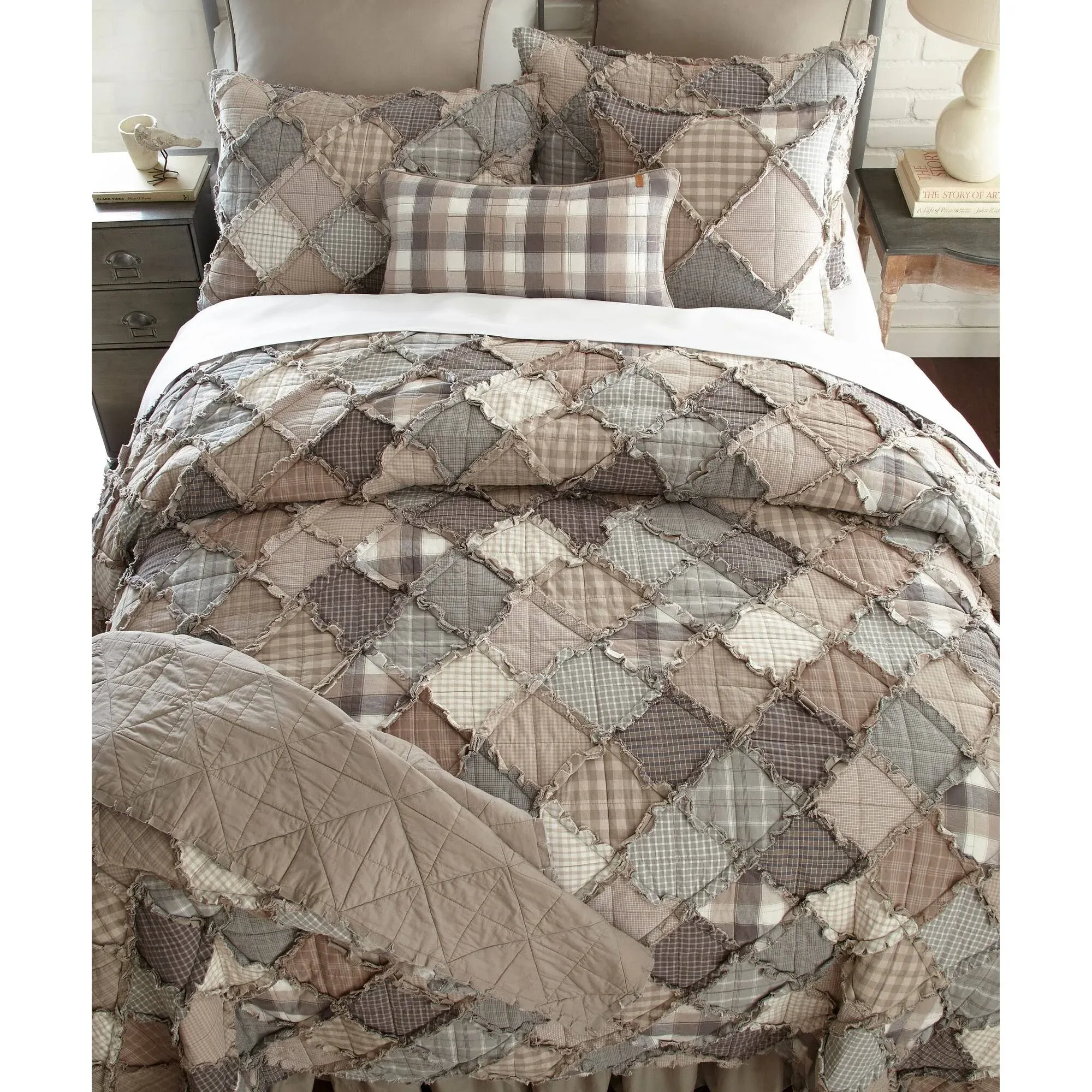 Donna Sharp Bedding Set - 3 Piece - Smoky Mountain Cotton Contemporary Quilt Set with Full/Queen Quilt and Two Standard Pillow Shams