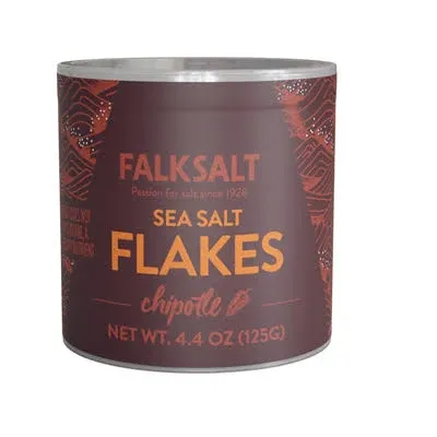 Falksalt Chipotle Sea Salt Flakes 4.4 oz - Gourmet Flavored Salt