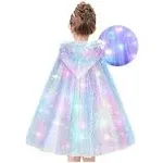 Henfei Princess Dresses for Girls Costume Toys Light Up Cape for Kids Adult Halloween Clothes for Little Girls Dress Up Gifts for 3 4 5 7 9 6 8 10