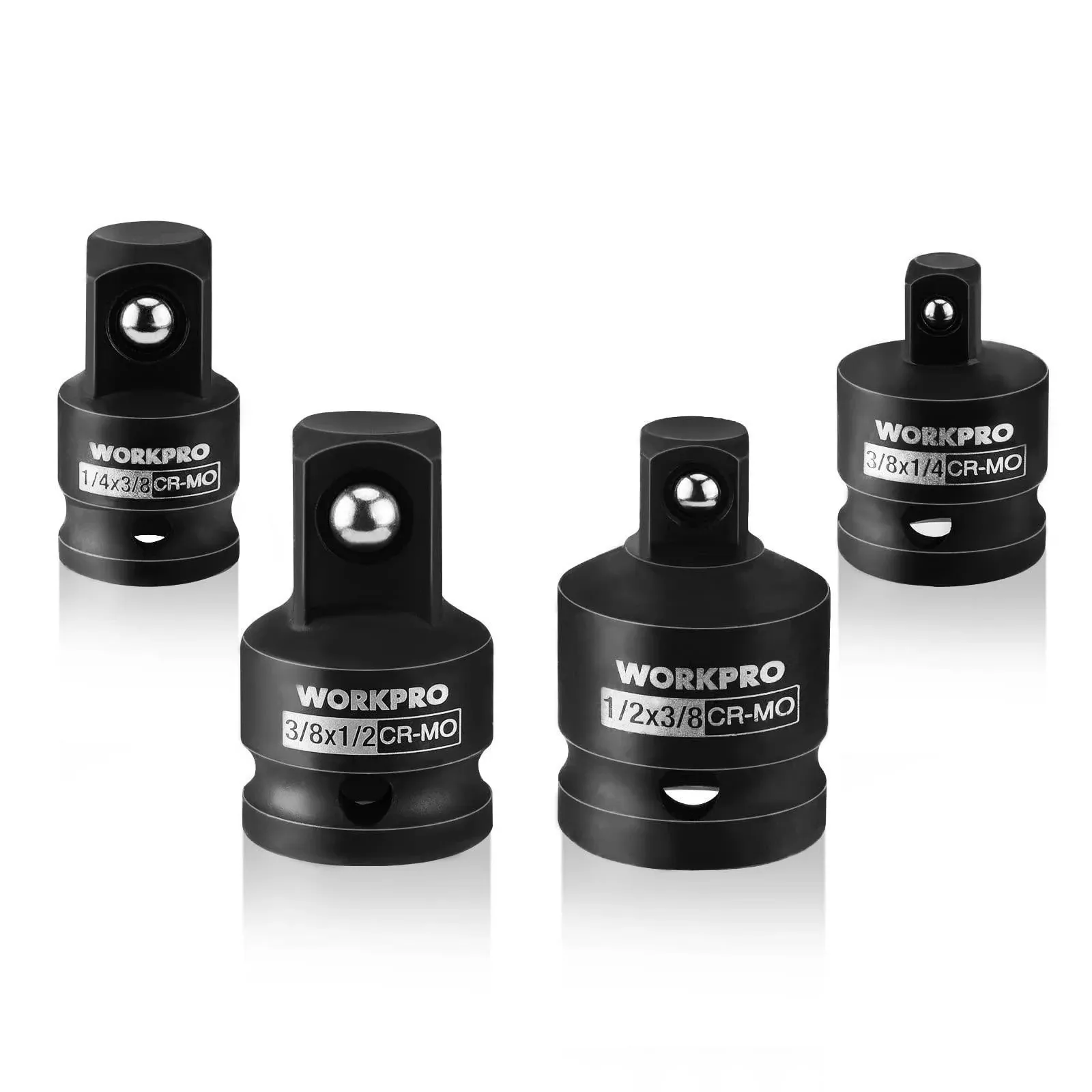 WorkPro 4-Piece Impact Socket Adapter and Reducer Set, 1/4", 3/8", 1/2" Drive ...