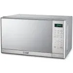 COMMERCIAL CHEF Small Microwave 0.7 Cu. Ft. Countertop Microwave with Digital Display, Stainless Steel Microwave with 10 Power Levels, Outstanding Portable Microwave with Convenient Push Button