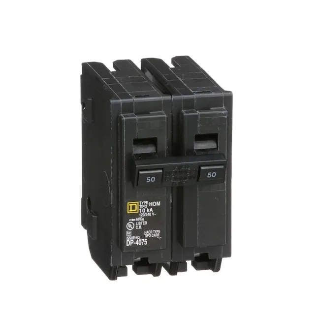 Square D Homeline 50-amp 2-Pole Standard Trip Circuit Breaker