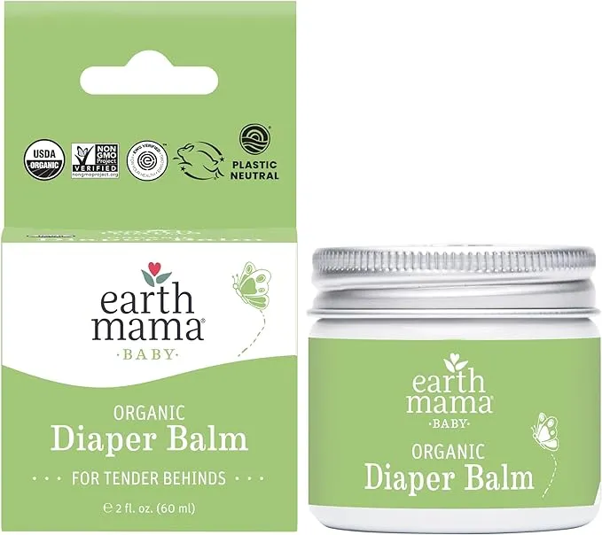 Earth Mama Bálsamo orgánico para pañales Crema para pañales con caléndula