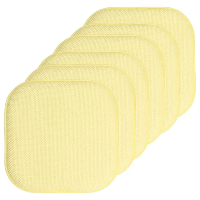 Memory Foam Honeycomb Non-Slip Back Chair/Seat 16" x 16" Cushion Pad 6 Pack