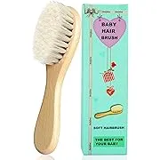 Baby Hair Brush, Wooden Goat Bristles Hair Brush for Newborns & Toddlers, Ideal for Cradle Cap, Perfect Baby Registry Gift, Hypoallergenic, 1 Count