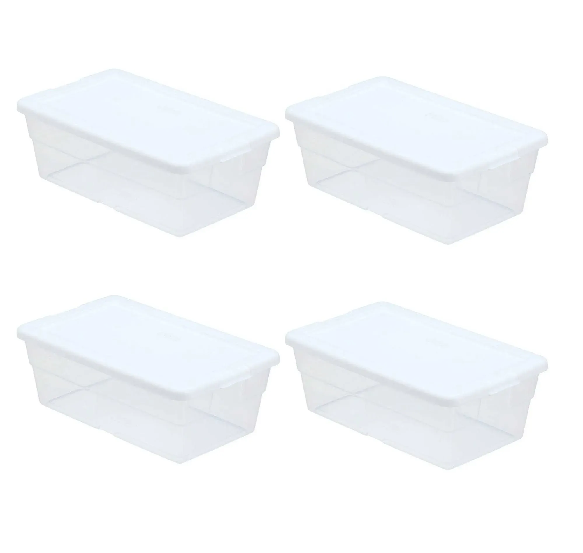 Storage Box 13.5&#034; X 8.3&#034; X 4.8&#034;, 6 Qt. Clear - Pack of 4