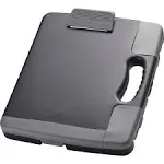 Oic Portable Storage Clipboard - 3 Compartment - Low-profile - Charcoal