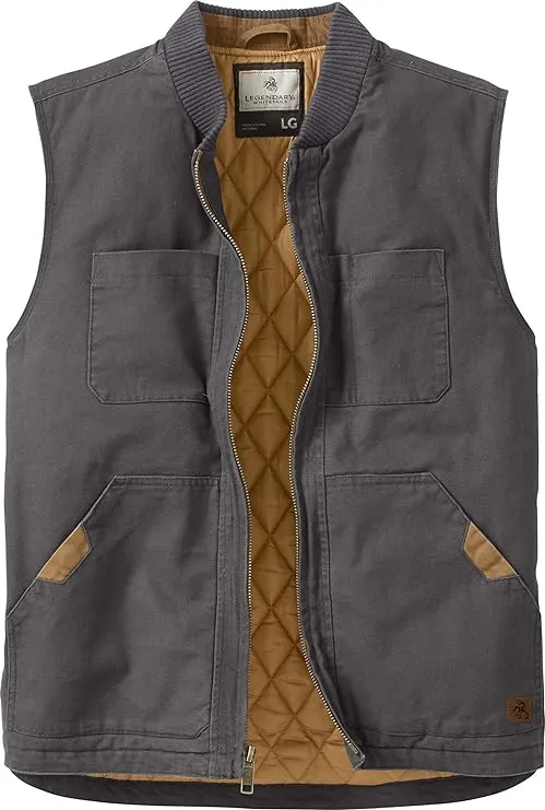 Legendary Whitetails Men's Canvas Cross Trail Vest, Size: Large, Gray