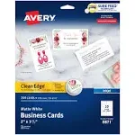 Avery Clean Edge Business Cards, True Print Matte, Two-Sided Printing, 2" x 3-1/2", 200 Cards (8871)