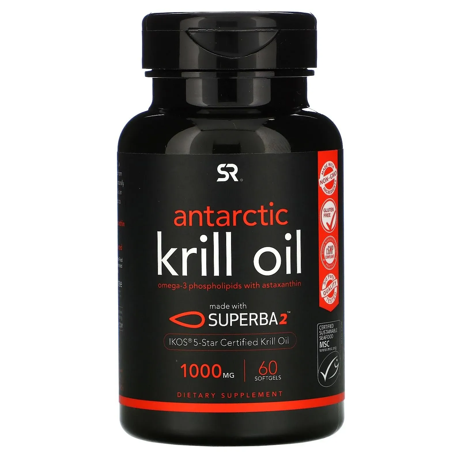 Antarctic Krill Oil 1000mg with Astaxanthin | 60 Liquid Softgels