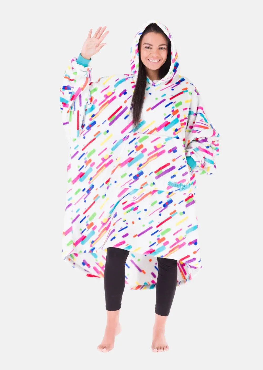 THE COMFY Dream | Oversized Light Microfiber Wearable Blanket, One Size Fits All, Seen on Shark Tank, (Confetti)