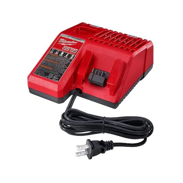 Milwaukee 48-59-1812 M12 or M18 18V and 12V Multi Voltage Lithium Ion Battery Charger w/ Onboard Fuel Gauge