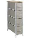 Sorbus Narrow Dresser Tower with 4 Drawers - Beige