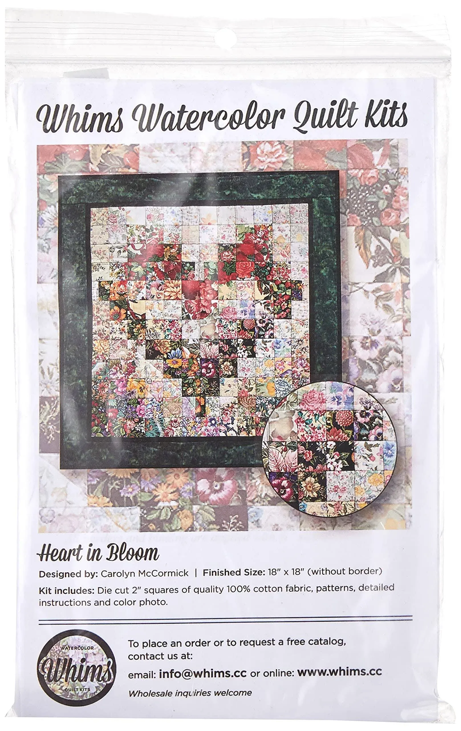 Whims Watercolor Quilt Kits Heart in Bloom