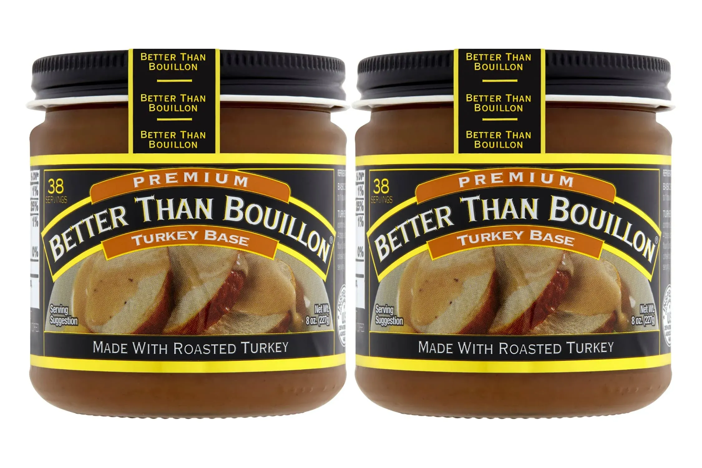 Better Than Bouillon Premium Turkey Base, Made with Roasted Turkey, 38 Servings per Jar (8 Ounce (Pack of 2))