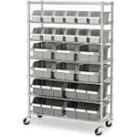 Member's Mark Steel Commercial Bin Rack With Wheels, 22 Bins, 36" W x 14" D x 56" H - Sam's Club