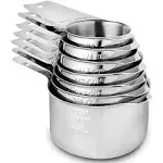 CozyKit Measuring Cups Stainless Steel 7 Piece Stackable Set for Dry or Liquid Ingredients Measurement - Kitchen Gadgets & Utensils Metal Measuring