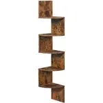 VASAGLE 5-Tier Floating Wall Shelf Rustic