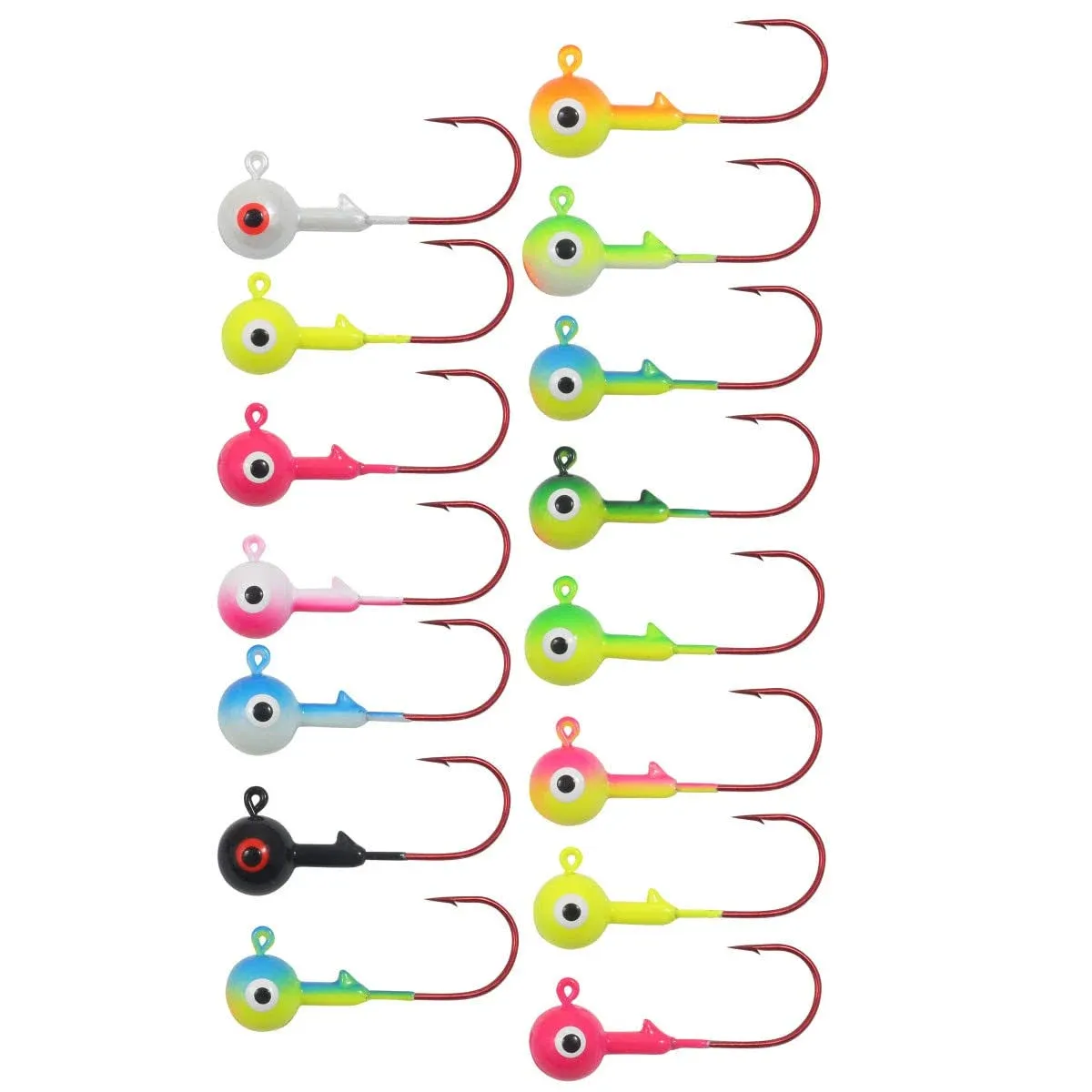 Northland Tackle Gum-Ball Fishing Jig Heads for Walleye, Bass, Trout, Crappie, & Panfish – 22 Lure Colors, Bulk Packs, 8 Sizes (1/64, 1/32, 1/16, 1/8, 3/16, 1/4, 3/8, & 1/2 Oz)