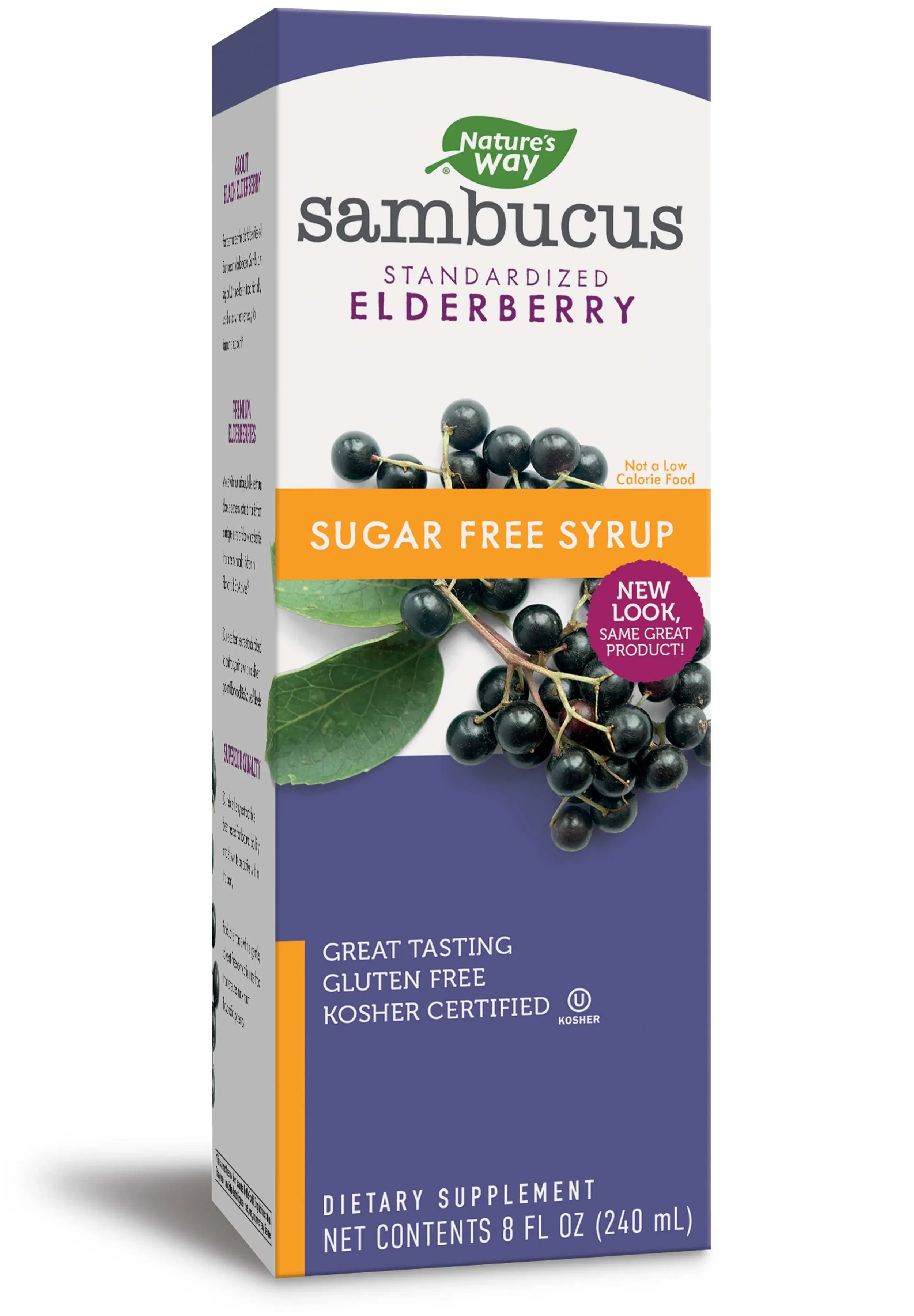 Nature's Way, Sambucus, Elderberry, Sugar-Free Syrup, 6,400 mg, 8 fl oz (240 ml)