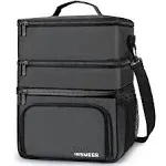 INSMEER 20L Lunch Box for Men - 3 Compartments, Insulated Lunch Bag with Leak-Proof Lining, Small Cooler Bag Ideal for Office, Picnic, Outdoors, & Beach