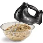 Hamilton Beach 6-Speed Electric Hand Mixer with Snap-On Case, Beaters, Whisk, Black (62692) & Electric Knife Set with Reciprocating Serrated Blades, Storage Case, Fork