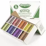 Crayola Classpack Regular Crayons, 8 Colors, 800/BX, Assorted